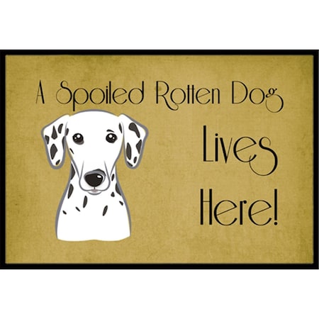 Carolines Treasures Dalmatian Spoiled Dog Lives Here Indoor and Outdoor Mat- 18 x 27 in. BB1458MAT